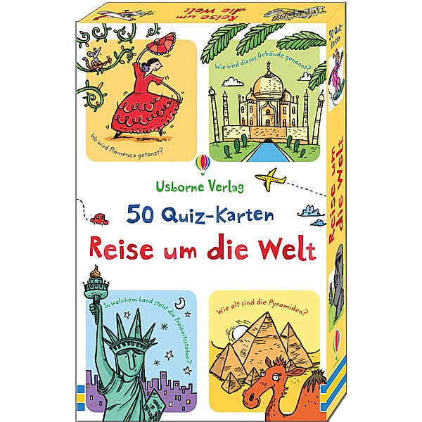Usborne Verlag 50 Quiz-Karten - Reise um die Welt, Simon Tudhope