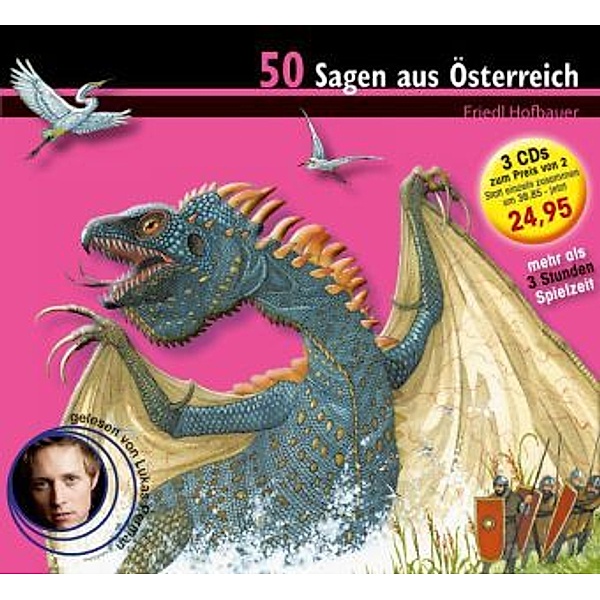 50 Sagen aus Österreich, 3 Audio-CDs, Friedl Hofbauer