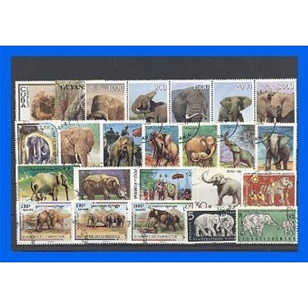 50 verschiedene Briefmarken Elefanten
