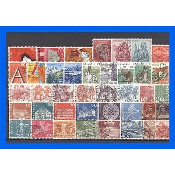 50 verschiedene Briefmarken Schweiz