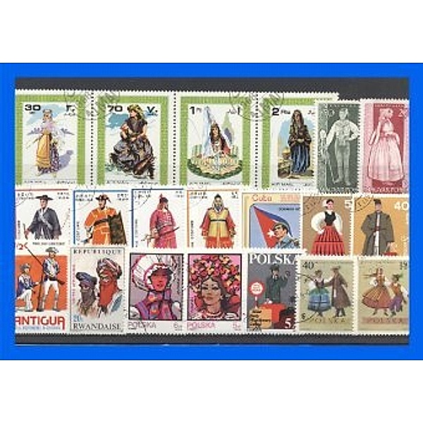 50 verschiedene Briefmarken Trachten und Uniformen