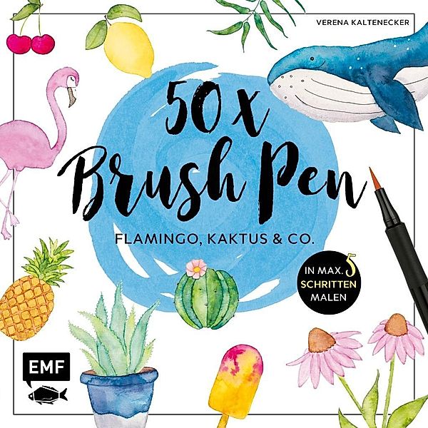 50 x Brush Pen - Flamingo, Kaktus und Co., Verena Kaltenecker