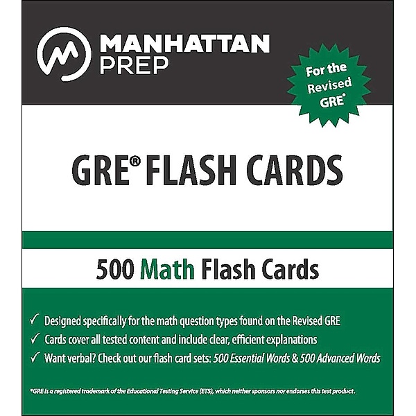 500 GRE Math Flash Cards, Manhattan Prep