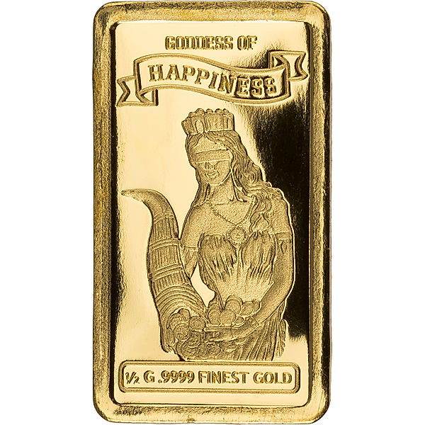 500 Pesetas Äquatorialguinea Goldbarren Goddess of Happiness 2023