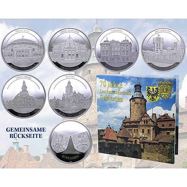 6 x Silbermünzen-Set Lebendige Erinnerung an Schlesien 2021
