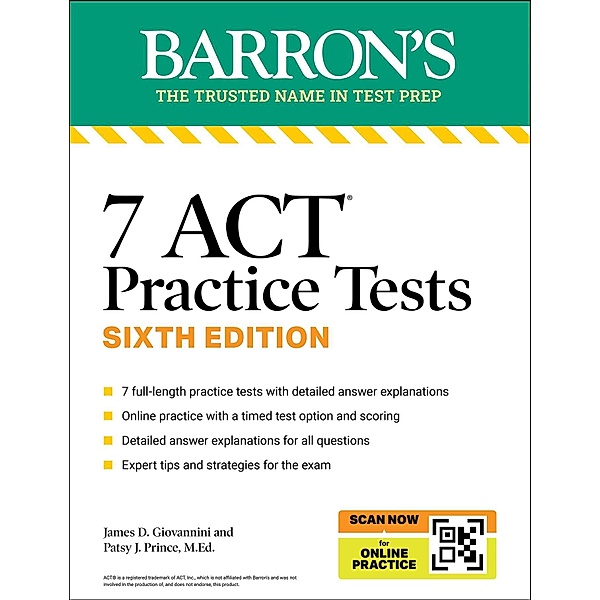 7 ACT Practice Tests Premium, Patsy J. Prince, James D. Giovannini