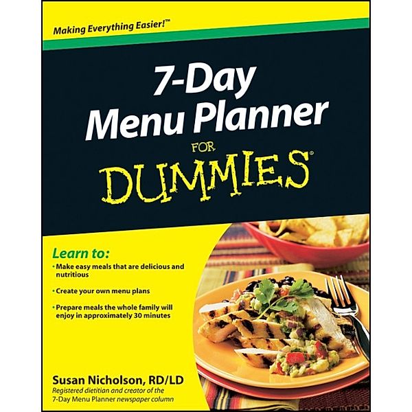 7-Day Menu Planner For Dummies, Susan Nicholson
