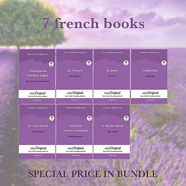 7 french books (books + 7 audio-CDs) - Ilya Frank's Reading Method, m. 7 Audio-CD, m. 7 Audio, m. 7 Audio, 7 Teile, Guy de Maupassant, Charles Perrault, Maurice Leblanc