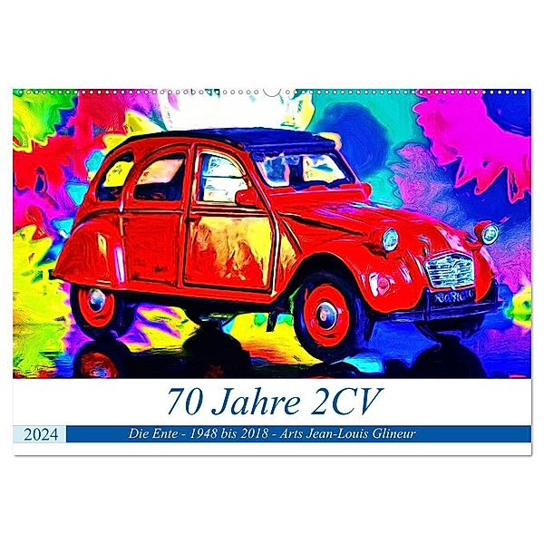70 Jahre 2CV (Wandkalender 2024 DIN A2 quer), CALVENDO Monatskalender, Jean-Louis Glineur alias DeVerviers