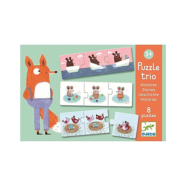 Djeco 8 Puzzle Trio STORIES 8x3-teilig in bunt