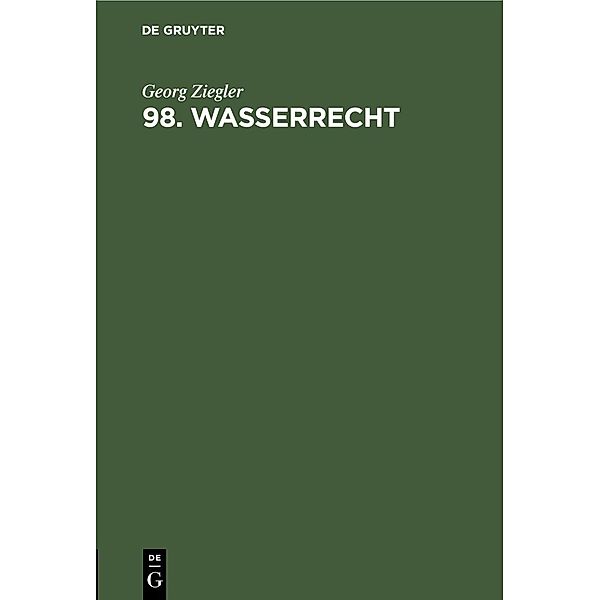 98. Wasserrecht, Georg Ziegler