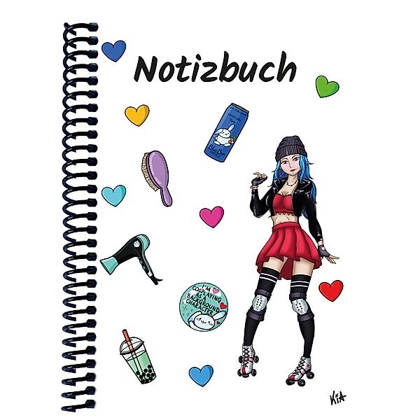 A 4 Notizbuch Manga Enora, weiss, blanko