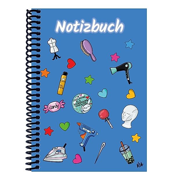 A 4 Notizbuch Manga Items, blau, liniert