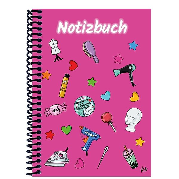 A 4 Notizbuch Manga Items, pink, liniert