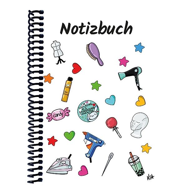 A 4 Notizbuch Manga Items, weiß, liniert