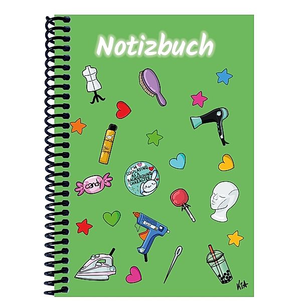 A 5 Notizbuch Manga Items, grün, kariert