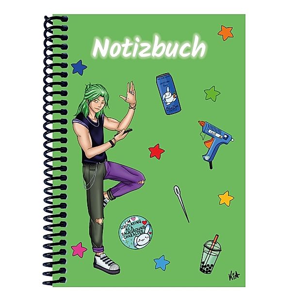 A 5 Notizbuch Manga Quinn, grün, blanko