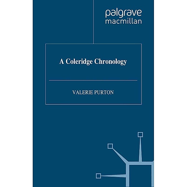A Coleridge Chronology / Author Chronologies Series, Valerie Purton