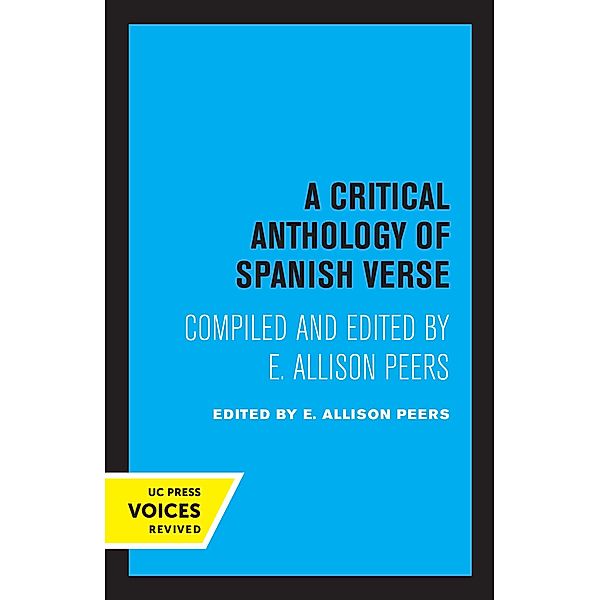 A Critical Anthology of Spanish Verse, E. Allison Peers