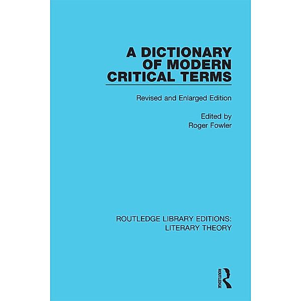 A Dictionary of Modern Critical Terms