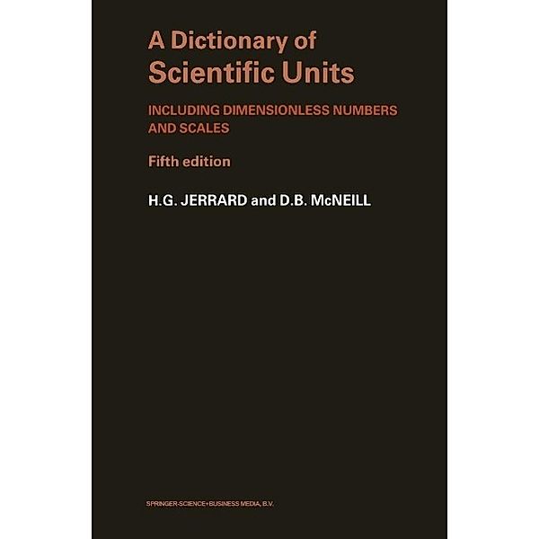 A Dictionary of Scientific Units, H. G. Jerrard