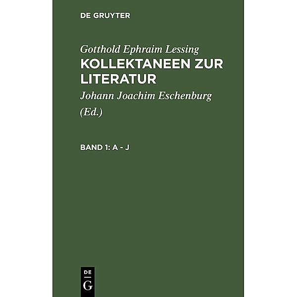 A - J, Gotthold Ephraim Lessing