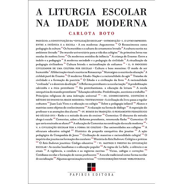 A liturgia escolar na Idade Moderna, Carlota Boto