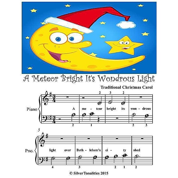 A Meteor Bright It’s Wondrous Light - Beginner Tots Piano Sheet Music, Silver Tonalities