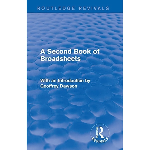A Second Book of Broadsheets (Routledge Revivals), Various