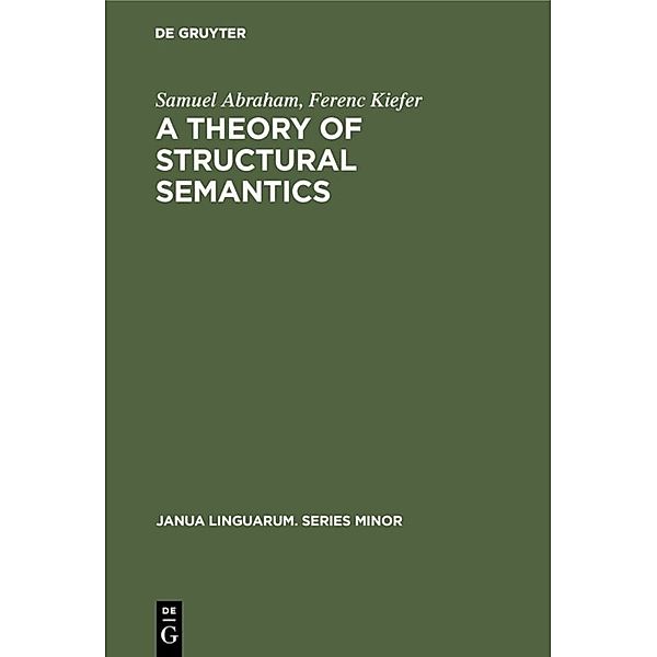 A theory of structural semantics, Samuel Abraham, Ferenc Kiefer