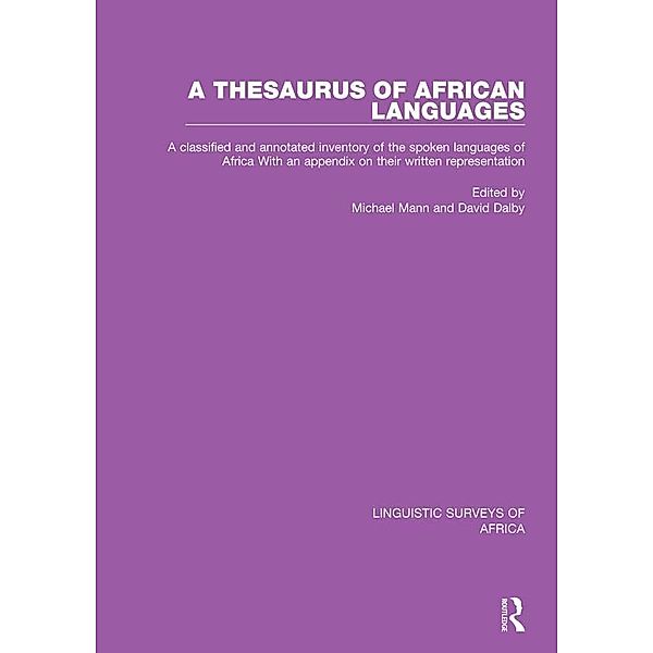 A Thesaurus of African Languages