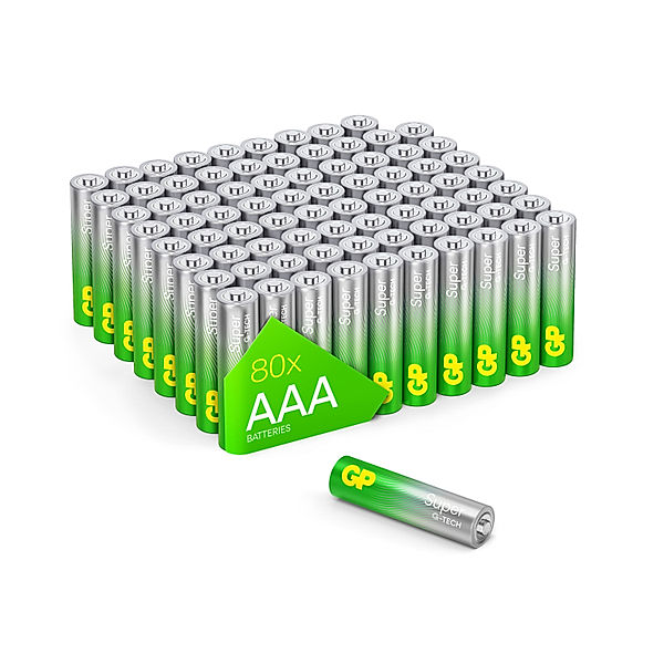 AAA Batterie GP Alkaline Super, Micro LR03,  1,5V, 80 Stück
