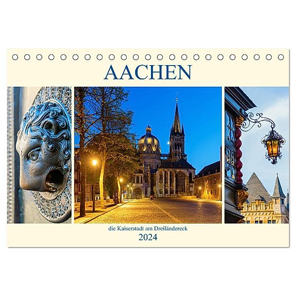 Aachen - die Kaiserstadt am Dreiländereck (Tischkalender 2024 DIN A5 quer), CALVENDO Monatskalender, Christian Müller