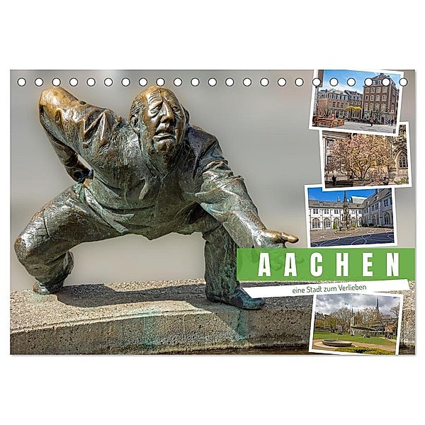Aachen - ein Stadt zum Verlieben (Tischkalender 2024 DIN A5 quer), CALVENDO Monatskalender, Gisela Braunleder