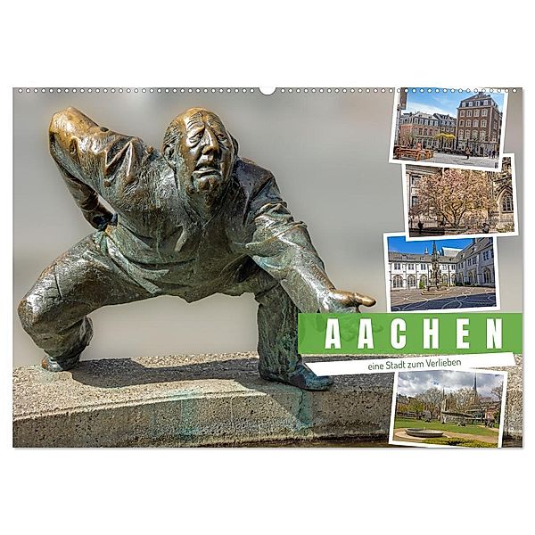 Aachen - ein Stadt zum Verlieben (Wandkalender 2024 DIN A2 quer), CALVENDO Monatskalender, Gisela Braunleder