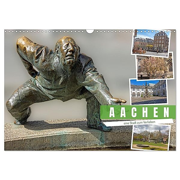 Aachen - ein Stadt zum Verlieben (Wandkalender 2024 DIN A3 quer), CALVENDO Monatskalender, Gisela Braunleder