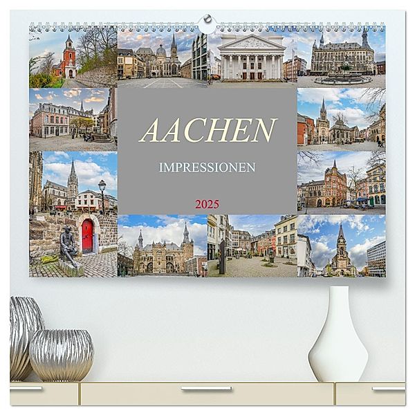 Aachen Impressionen (hochwertiger Premium Wandkalender 2025 DIN A2 quer), Kunstdruck in Hochglanz, Calvendo, Dirk Meutzner