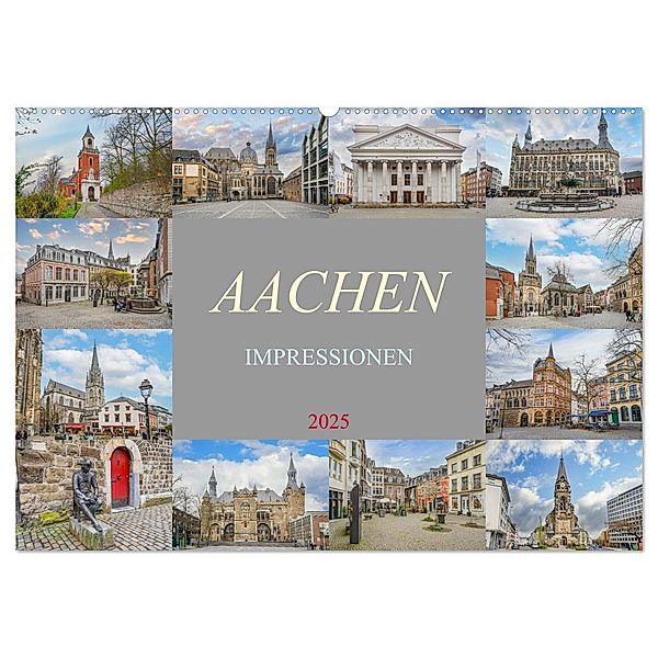 Aachen Impressionen (Wandkalender 2025 DIN A2 quer), CALVENDO Monatskalender, Calvendo, Dirk Meutzner