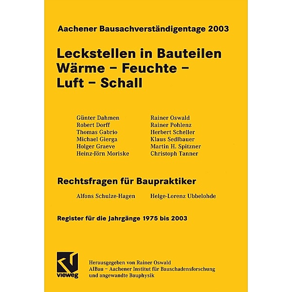 Aachener Bausachverständigentage 2003