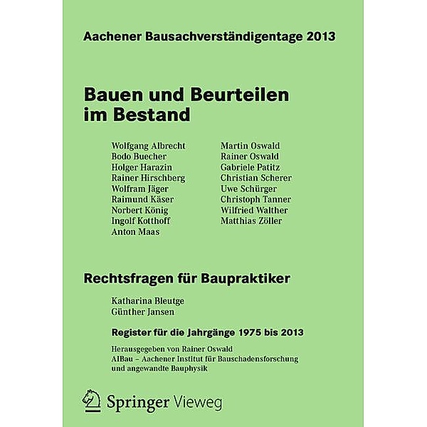 Aachener Bausachverständigentage 2013
