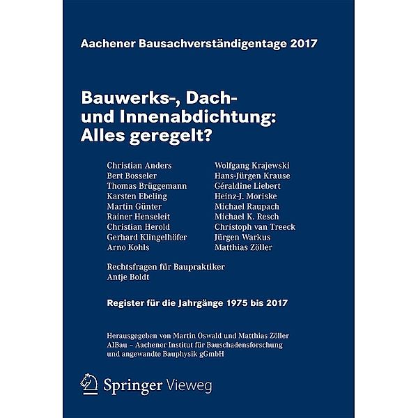 Aachener Bausachverständigentage 2017