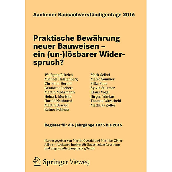 Aachener Bausachverständigentage / Aachener Bausachverständigentage 2016; .