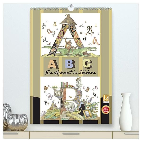 ABC. Ein Alphabet in Bildern. (hochwertiger Premium Wandkalender 2025 DIN A2 hoch), Kunstdruck in Hochglanz, Calvendo, Kateryna Yerokhina