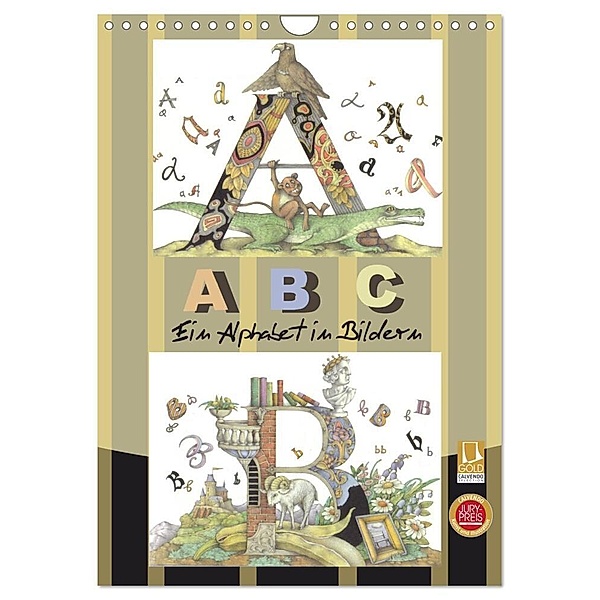 ABC. Ein Alphabet in Bildern. (Wandkalender 2024 DIN A4 hoch), CALVENDO Monatskalender, Kateryna Yerokhina