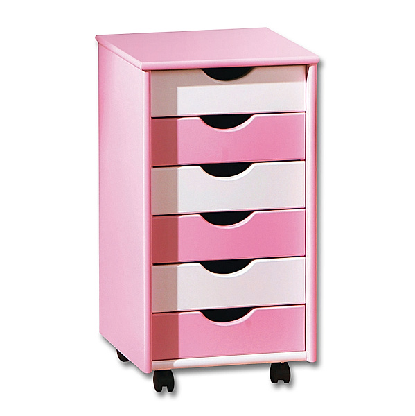 ABC Rollcontainer Pierre (Farbe: rosa/weiß)