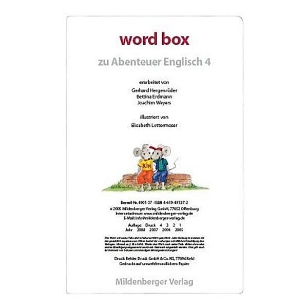 Abenteuer Englisch: 4. Schuljahr, Wordbox mit allen Wörtern des Lehrgangs