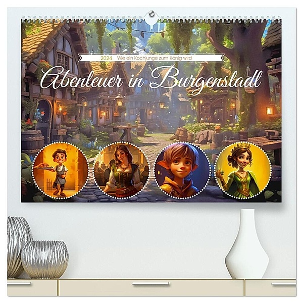 Abenteuer in Burgenstadt (hochwertiger Premium Wandkalender 2024 DIN A2 quer), Kunstdruck in Hochglanz, Steffen Gierok-Latniak