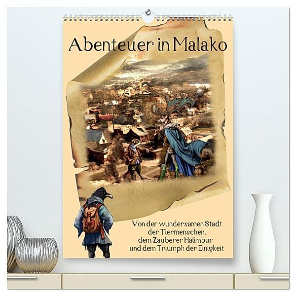 Abenteuer in Malako (hochwertiger Premium Wandkalender 2024 DIN A2 hoch), Kunstdruck in Hochglanz, Ola Feix