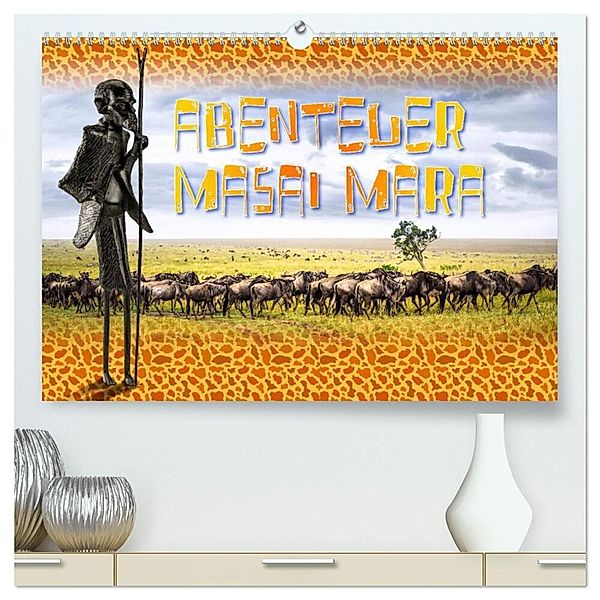 Abenteuer Masai Mara (hochwertiger Premium Wandkalender 2024 DIN A2 quer), Kunstdruck in Hochglanz, Dieter Gödecke