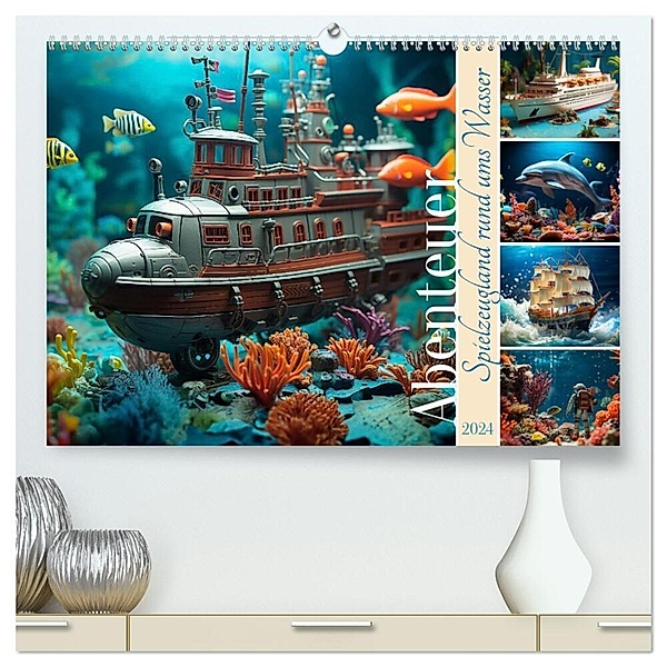 Abenteuer Spielzeugland rund ums Wasser (hochwertiger Premium Wandkalender 2024 DIN A2 quer), Kunstdruck in Hochglanz, Kerstin Waurick